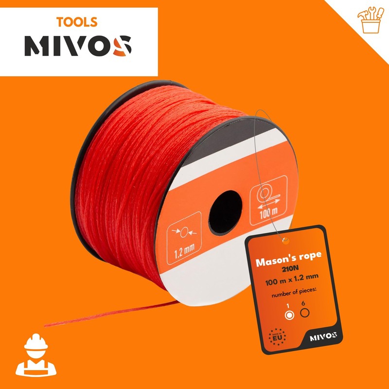 MIVOS Masonry Rope – Masonry Line 100 m, Thickness 1.2