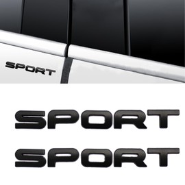 CARRUN Sport Emblem 3D Metal Badge Car Side Fender Rear Trunk Car Sticker Decal (Black)