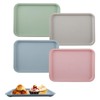 KiKiHong Set of 4 Rectangular Serving Trays, Non-Slip Small Trays,