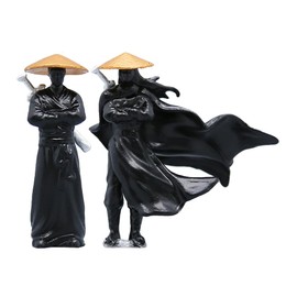 Abaodam Knightly Jewellery Japanese Zen Garden Decoration Mini Fisherman Figures Japanese Statue Japanese Garden Decoration Micro Figures Old Chinese Figures Black Plastic