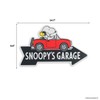 Peanuts Snoopy's Garage Arrow Metal Sign - Fun Peanuts Wall