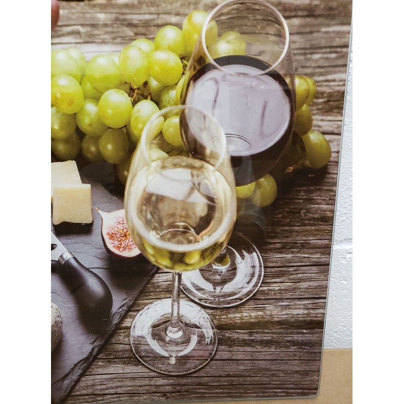 Home Basics Glass Cutting Board, Rectangle, (12" x 16") WINE