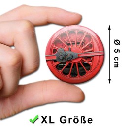 Magnets Railway Wheels Set of 6 Decorative Gift Set Fridge Magnets Steam Train Wheel for Children Boys Men Strong Large 50 mm Round Red