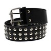 Zac's Alter Ego Three Row Silver Conical Studded Black PU