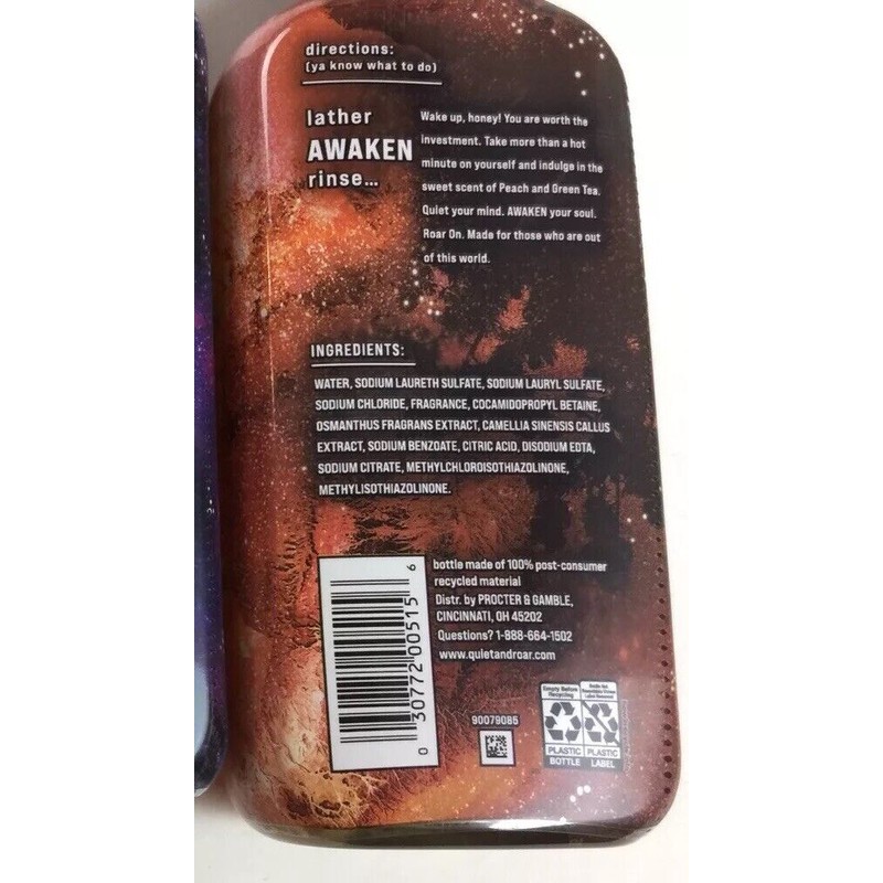 Quiet & Roar Body Wash Limited Addition Peach Green Tea