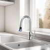 Hibbent Pull Down Kitchen Faucet Head Replacement, 4 Function LED