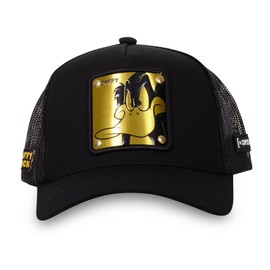 Capslab Daffy Duck Looney Tunes Metal Plate Black Trucker Cap, Trucker-Daffy-Black#32883