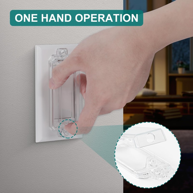 CLYMENE 2 Pack Light Switch Cover Guard, Child Proof Wall