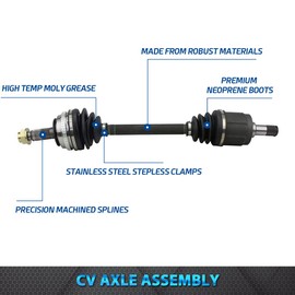 Bode-man Front Right Passenger Side CV Axle Shaft Assembly for 2008-2012 Honda Accord V6 3.5L w/Manual Trans. J35Z3 Engine for 2010-2014 Acura TSX V6 3.5L