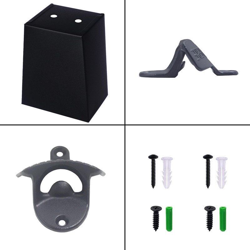Jumiok Black Bottle Opener Wall Mounted Beer Top Opener with