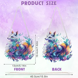 DOMROM Fox Diamond Art Hanging Pendant, 5D Special Shaped Crystal Diamond Art Window Pendant Ornament Double Sided Pattern Wall Art Hanging Sign for Beginners DIY Crafts Decor