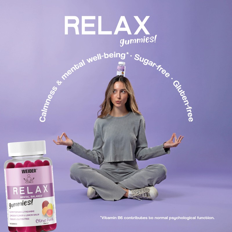 Weider Relax Gummies (40 Gums) Citrus Punch Flavour. Gummies with