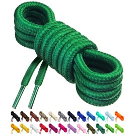 Birch Round Shoelaces 27 Colors 3/16" Thick Shoe Laces 4 Different Lengths …, Green, 37" (94cm)M