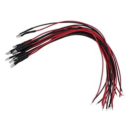 Lumonic 10 x super bright LEDs with resistor for 5 V applications - high power LEDs with connection cable for self-soldering DIY in red - diameter: