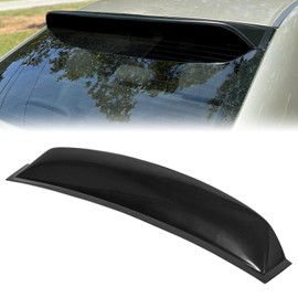 ECOTRIC Roof Spoiler Compatible with 2006-2015 Honda Civic 4DR Sedan, Window Deflector Black Rear Visor Vent Wing, ABS Guards Shade