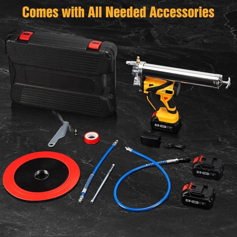 ‎TaskStar Electric Grease Gun,12,000 PSI Battery Operated Grease Gun 2xBattery&Char