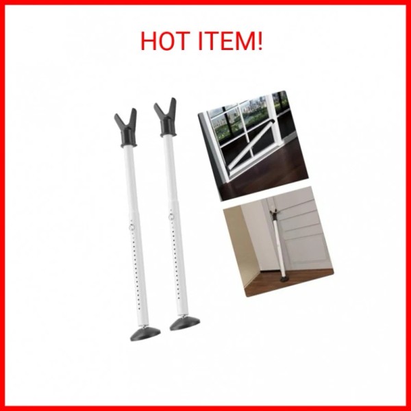 Keplrend Door Stoppers Security Bar 2 Pack - Heavy Duty