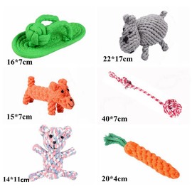 6 Pack Ferret Rope Chew Toys Durable Knotted Rope Tug Perfect for Teething Mammals Cotton Claws Grinding Toys Interactive Dog Cat Toy Set