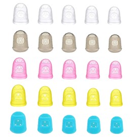 Samcos Guitar Fingertip Protector Finger Sack for Violin, Bass, Erhu, Piano and Isostral Instruments Cap Type Finger Protection Size XS S M L XL 5 Different Sizes Five Finger 5 Colors Set of 25
