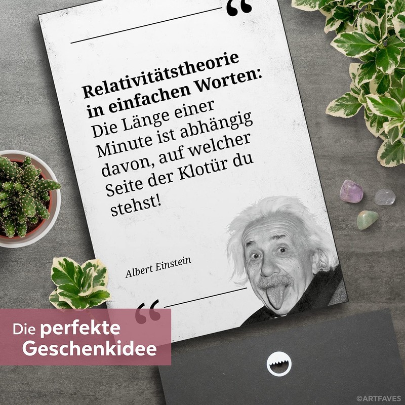 ARTFAVES® Wooden Picture with Saying - Relativity Theory / Quote