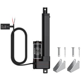 Justech 12V Heavy-Duty Linear Actuator 450lbs/2000N-6inch/150mm Silent IP54 Electric Actuator with Brackets for Electric Windows, RV Adjustments, Solar Trackers, Industrial Machinery, Black
