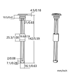 TOTMOX Fuel Gas Cap Gauge Meter 142mm Compatible with Kawasaki Bayou 220 KLF220 250 KLF250 300 KLF300 400 KLF400 Prairie 300 KVF300 Prairie 400 KVF400(Replace/OEM 52005-0735 52005-1086)