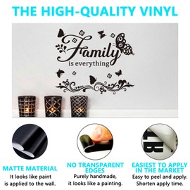 Inspirational Family Wall Stickers for Bedroom: Home Quotes Motivational Vinyl Art Wall Decals for Living Room Kitchen Apartment Bathroom - Family is Everything 18" X 15"