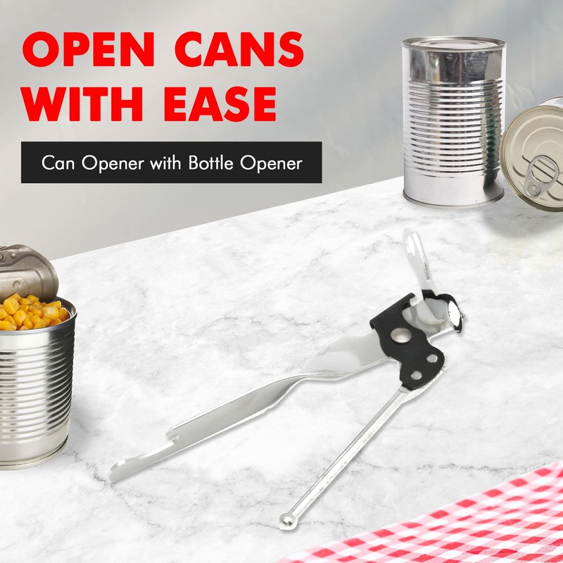 Chef Craft Select Can Opener with Bottle Opener, 7 Inch,