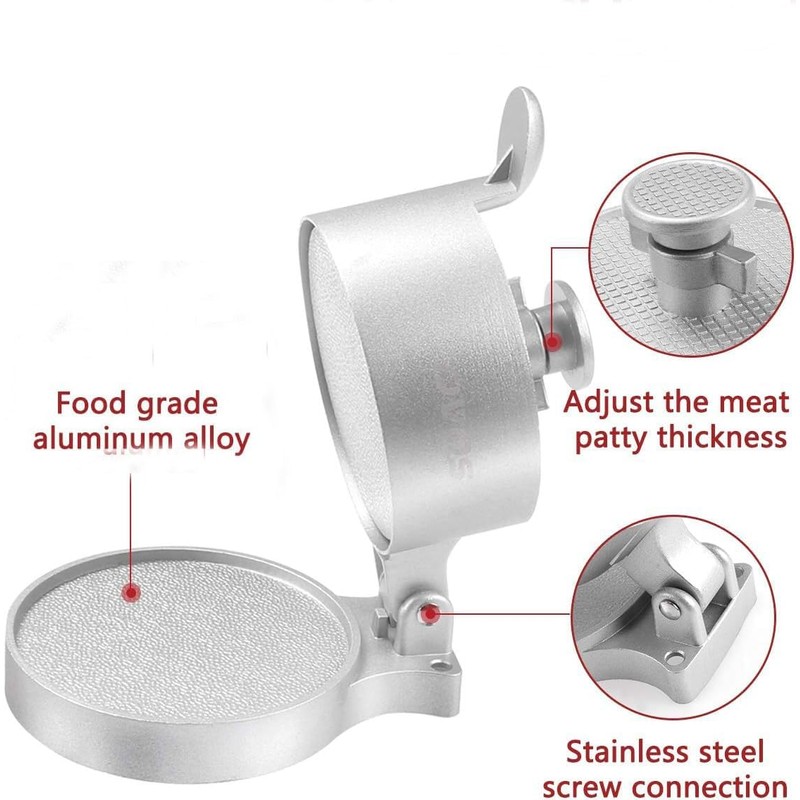 UNI-RHYTHM Professional Hamburger Press Patty Maker,Burger Press adjustable,from 1/4Lb to