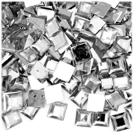 The Crafts Outlet 144pc Loose Rhinestones Square 10mm - Flatback Crystal Clear
