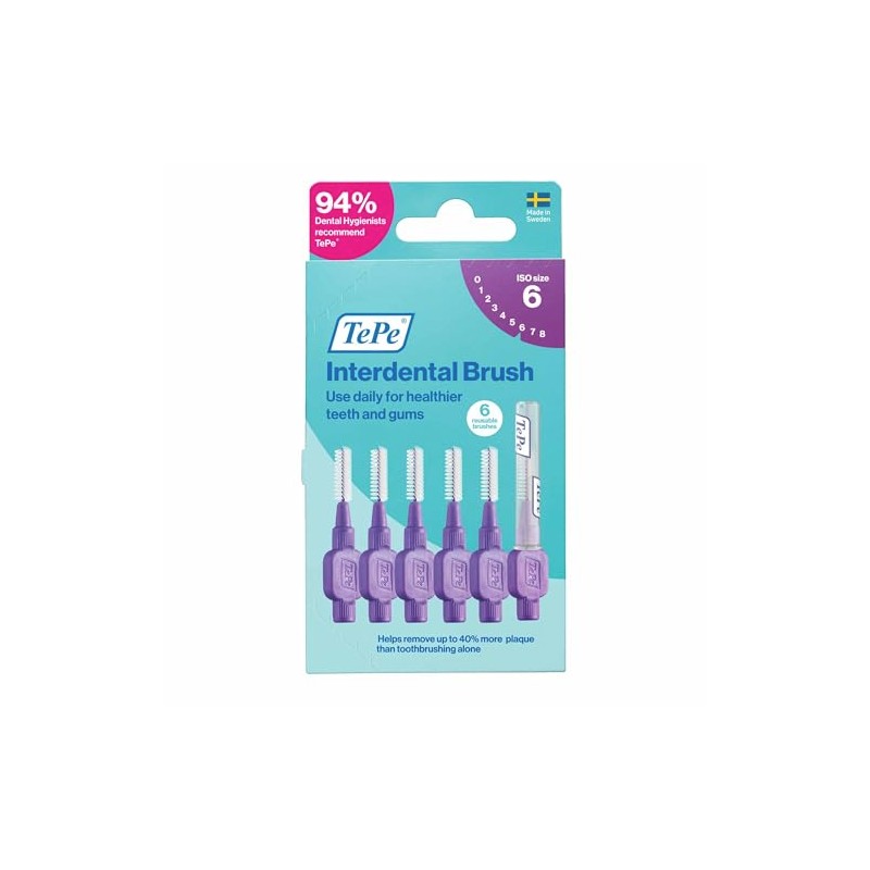 Cepillo interdental TePe, Original, morado, 1,1 mm/ISO 6, limpieza interdental