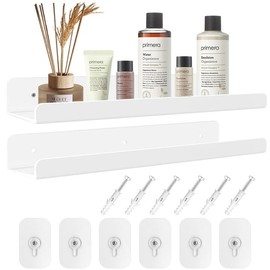 Wall Shelf, Pack of 2, 30 x 10 x 4 cm, Acrylic Shelf Set, Transparent Acrylic Wall Shelf, Kitchen Shelf, Wall Without Drilling, Floating Shelf for Bedroom/Children's Room/Living Room/Bathroom/Kitchen