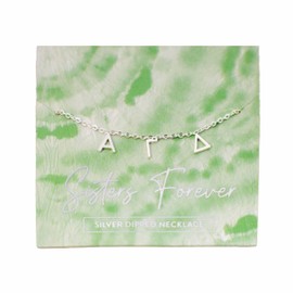 Alpha Gamma Delta Necklace — AGD Greek Letters Necklace, Silver Plated Sorority Gifts Necklace, Long-Lasting Alpha Gamma Delta Gifts for Women