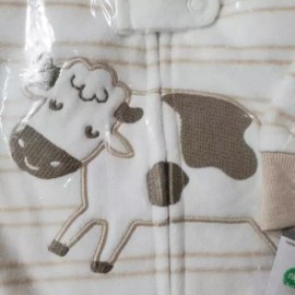 Carters Sleep Bag Unisex 0-3 Months Ivory Cow Baby Infant Fleece Snuggie