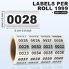 Consecutive Number Label Sticker Waterproof Number Inventory Sticker Suitable for