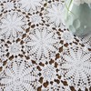 USTIDE Shabby Handmade Crochet Tablecloth Rectangle Romantic Table Cover White