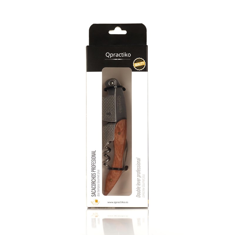 Qpractiko - Sommelier Professional Corkscrew | Elegant and Multifunctional Design