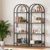 Yusong Bookshelf 4 Tier Arched Bookcase, 71.3" Tall Industrial Open