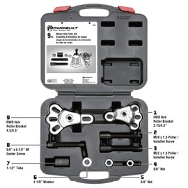 Powerbuilt Master Hub Puller Tool Set, Remove and Install Car Wheel Hubs and Axels, Ford and Mercury, Front-Wheel or Rear-Wheel Vehicles - 648608