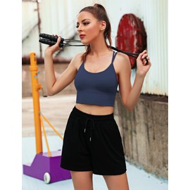 Sykooria Sports Bra, Women's Padded Bustier, Women's Bra Without Underwire, Spaghetti Straps Cross-Back Design Push-Up Bra, Sports Bra, Top for Yoga, Fitness