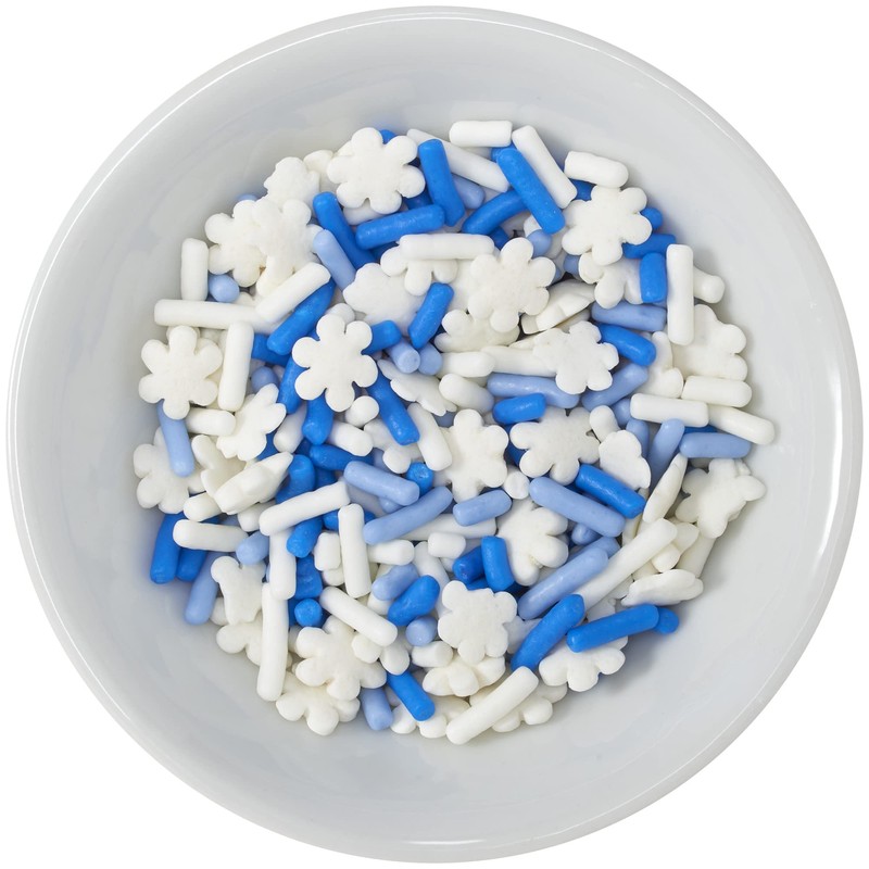 DECOPAC Winter Frost Mix Quins, 24oz, Fancy Sprinkles In Snowflake