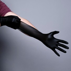 Adenna Adenna DLG678 Dark Light 9 mil Nitrile Powder Free Exam Gloves (Black, X-Large)- Pack of 10, Count 900