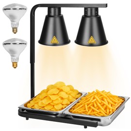 YUANHAO Black Free Standing Heat Lamp with 2 Bulbs - 120V, 500W (Black)