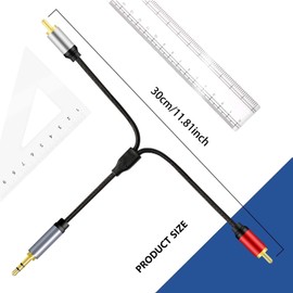 belipro RCA Cable 10Ft, 3.5mm Male to 2RCA Male Stereo Audio Adapter Cable Nylon Braided AUX RCA Y Cable for Smartphones,Headphones,Home System,Car Stereo,Hi-Fi Amplifer,and More………