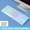 Gaming Keyboard USB Round 87 Keys Colorful Backlit Ergonomic Mechanical