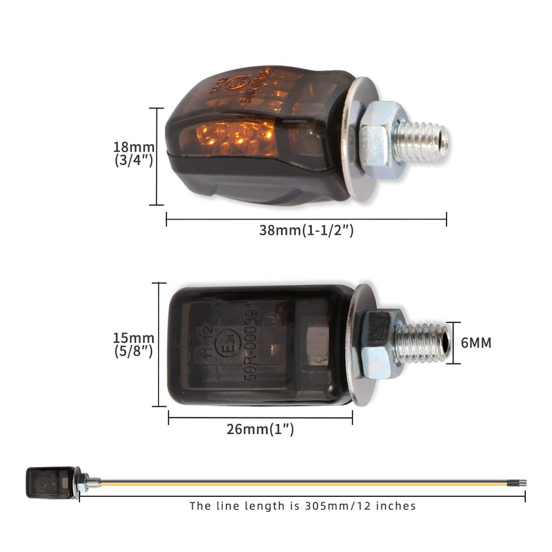 4pcs Motorcycle Indicator Light 12V 6LED Indicator Lights Motorcycle Indicator