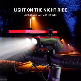 UPPEL Bike Phone Holder Bluetooth Speaker 5000mAh LED Bike Light Bike Horn Microphone 10 in 1 Multifunctional Outdoor Speaker Ideal for Road & Mountain Bike - Extreme & Casual Cycling