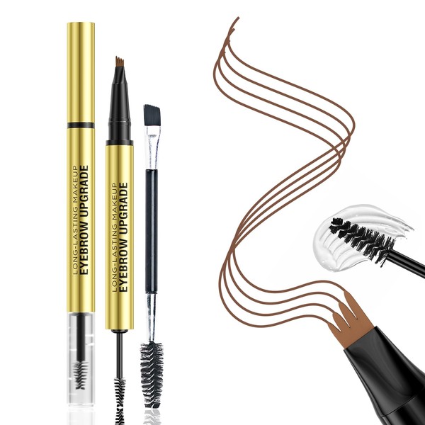2-in-1 Microblading Eyebrow Pencil with Micro-Fork-Tip Precise Brush-Tip Eyebrow Pencils
