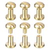 sourcing map 6Pack Brass Chicago Screws, 10x10mm Concave Screw Back