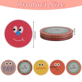 Funny Acrylic Coasters Set of 6, Cute Drink Coaster for Coffee Table Housewarming Gift